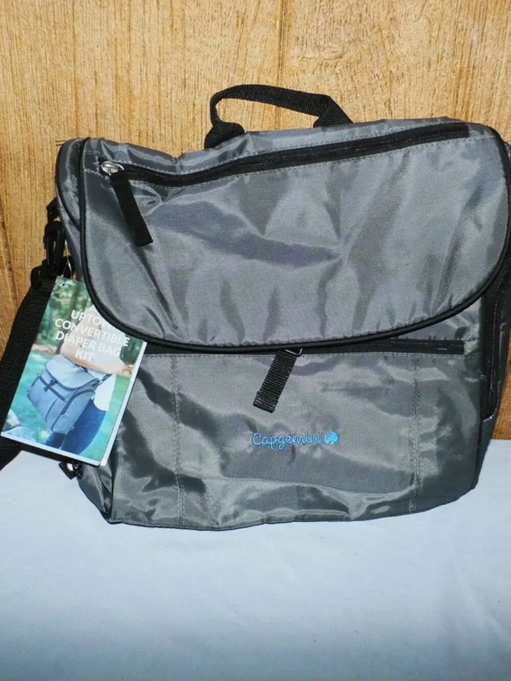 New W/ Tags Gemline  Uptown Convertible Diaper Bag Kit  Backpack Baby Messenger